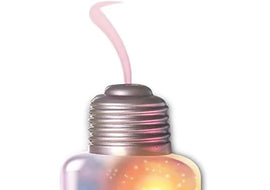 Light bulb-shaped ornament with silhouette of a woman and 'Brave the Journey' text, featuring a colorful design.