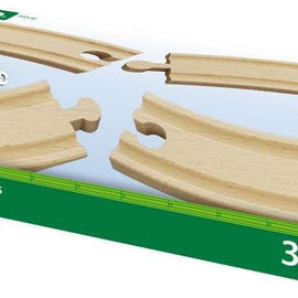 BRIO 33342 Large Curved Tracks 4 Pieces