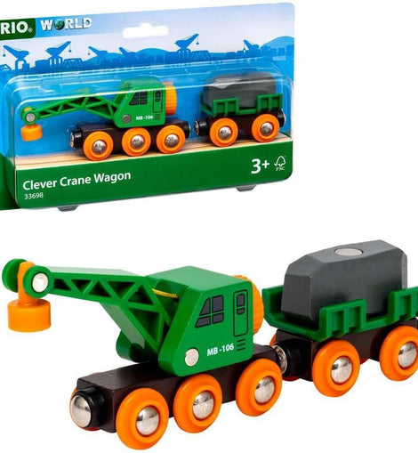 BRIO 33698 - Clever Crane Wagon 4 Pieces