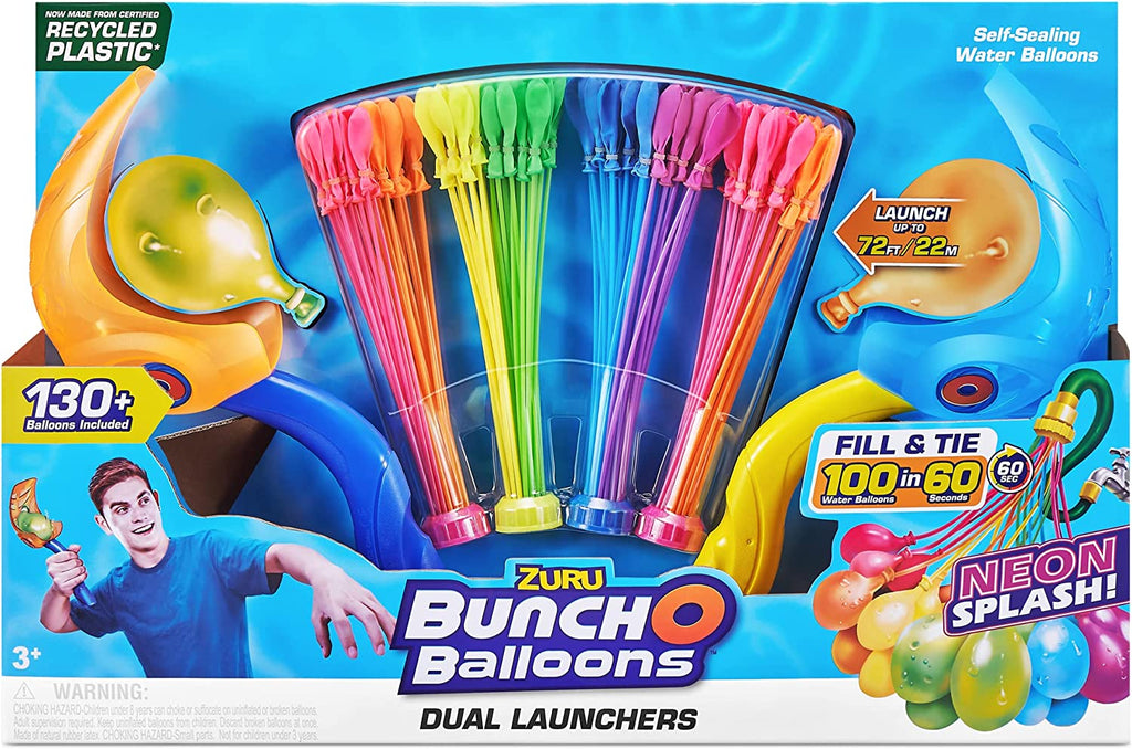 Zuru Bunch O Balloons Launcher 2 Pack with 130+ Neon Water Balloons ...