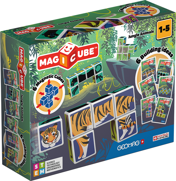Geomag Magicube Printed Jungle Animals + Cards 9 pcs