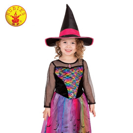 RAINBOW COLOUR MAGIC WITCH DELUXE COSTUME, CHILD - ToyRoo