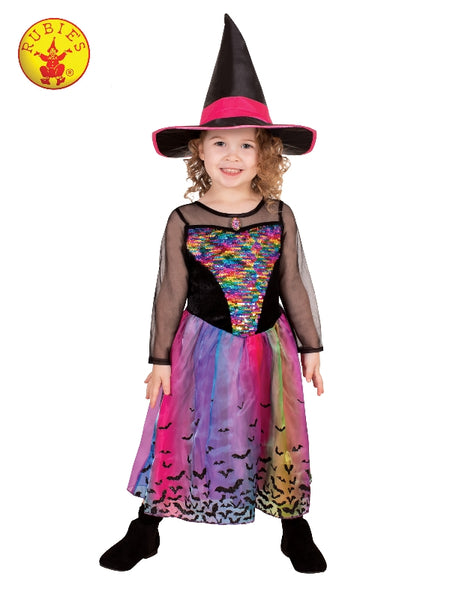 RAINBOW COLOUR MAGIC WITCH DELUXE COSTUME, CHILD - ToyRoo