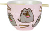 Pusheen by Our Name is Mud Ramen Bowl and Chopsticks Set 4" Pink