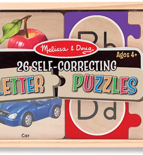  Melissa & Doug Self-Correcting Alphabet Wooden Puzzles With  Storage Box (52 pcs) - ABC Puzzles, Wooden Alphabet Puzzle For Kids Ages 4+  : Melissa & Doug, 2541: Toys & Games
