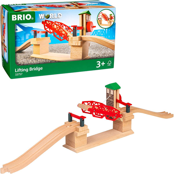 Brio Lifting Bridge, 3 Pieces Train Set, Red - BRI33757