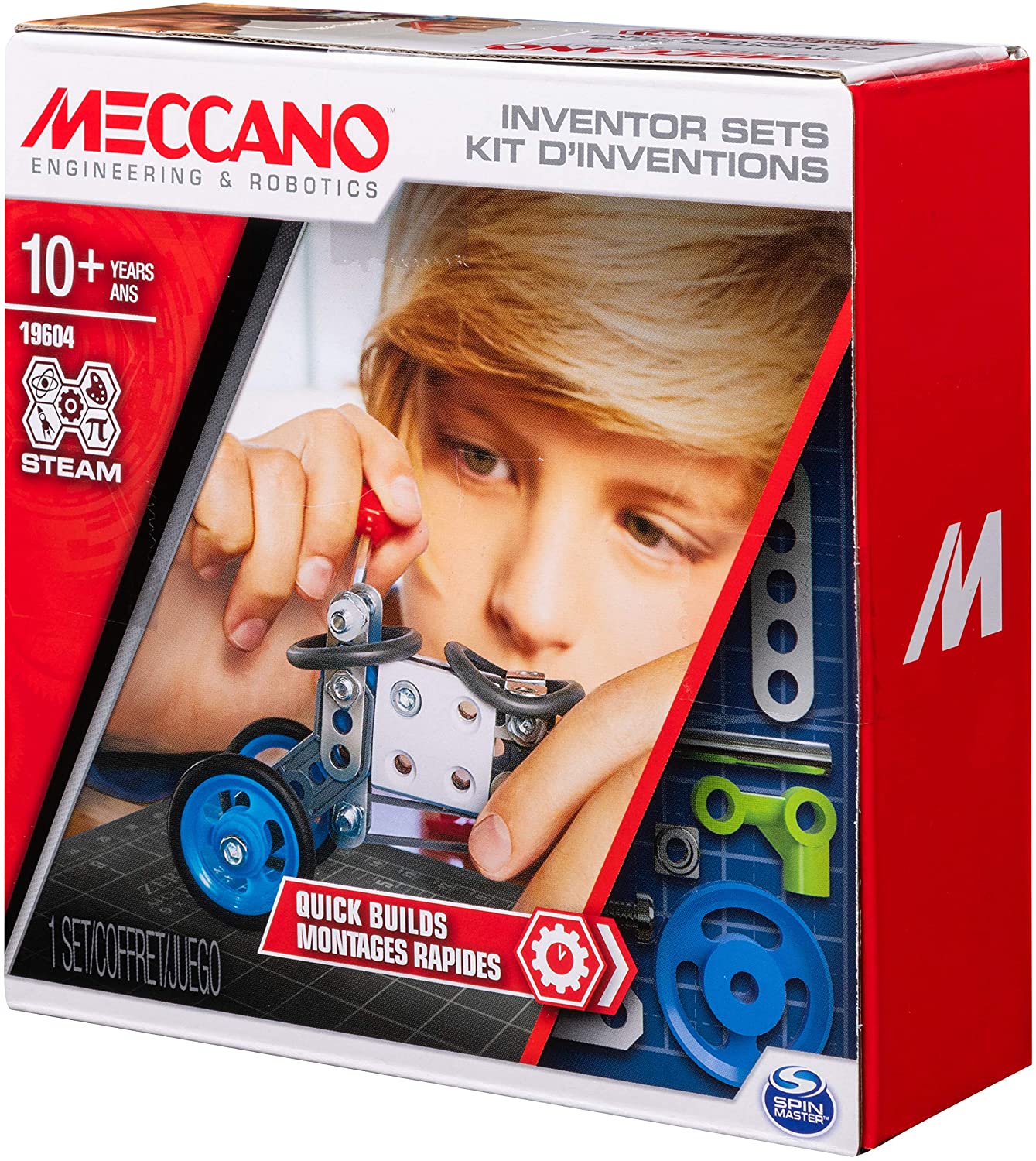 Michano Building Meccano 19604 - Quick Builds, S.T.E.A.M. Building Kit with Real Tools ...